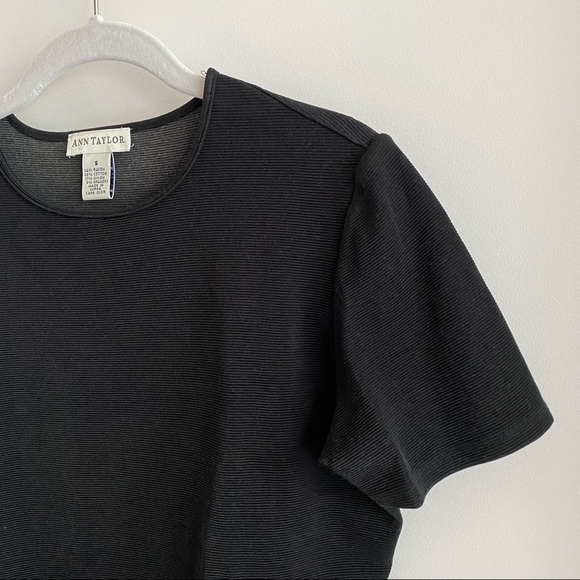 Ann Taylor Boxy Subtle Crop Ribbed Top - Picture 3 of 8